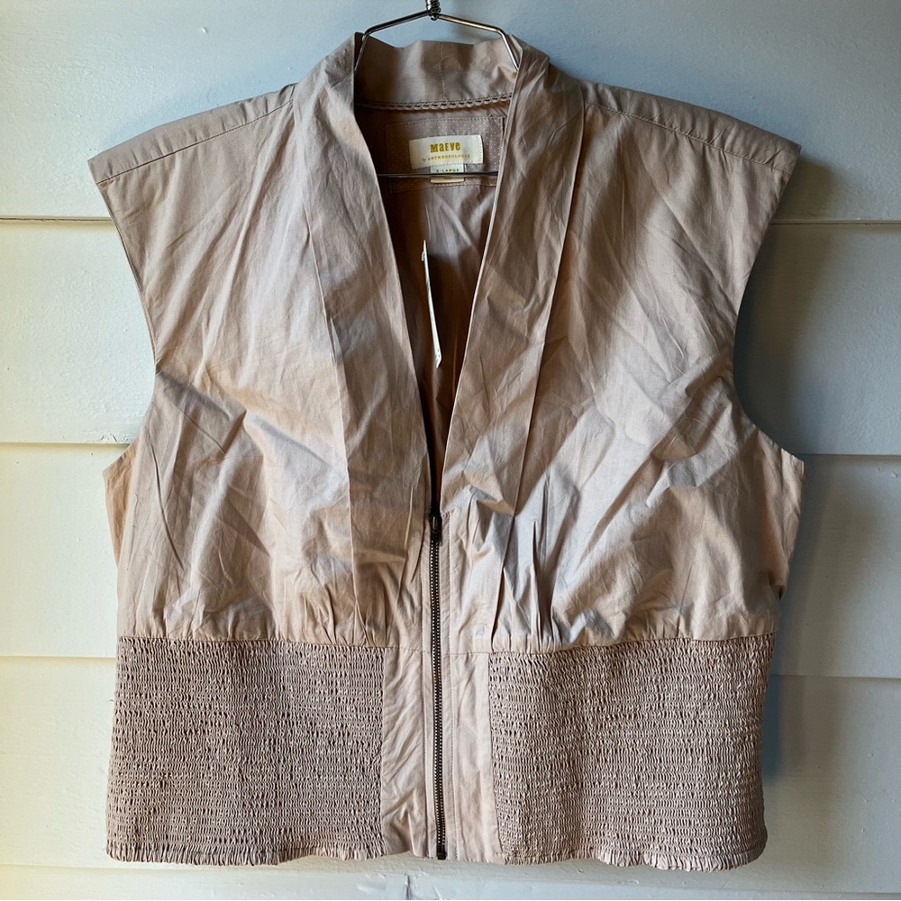 NWT Maeve Blush Sleeveless Zip-Up Vest